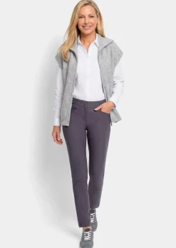 Pantalon en bengaline LOUISA. Coupe ajustée. Intérieur légèrement molletonné.