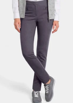 Pantalon en bengaline LOUISA. Coupe ajustée. Intérieur légèrement molletonné.