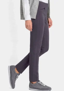 Pantalon en bengaline LOUISA. Coupe ajustée. Intérieur légèrement molletonné.
