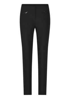 Pantalon en bengaline LOUISA. Coupe ajustée. Intérieur légèrement molletonné.