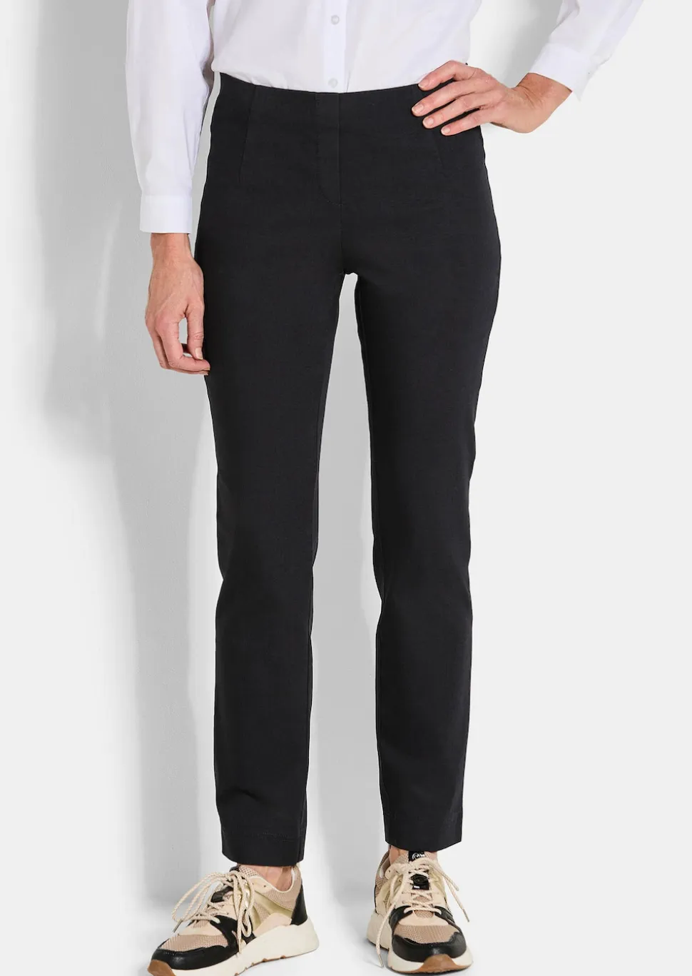 Pantalon en bengaline LOUISA, aspect jean