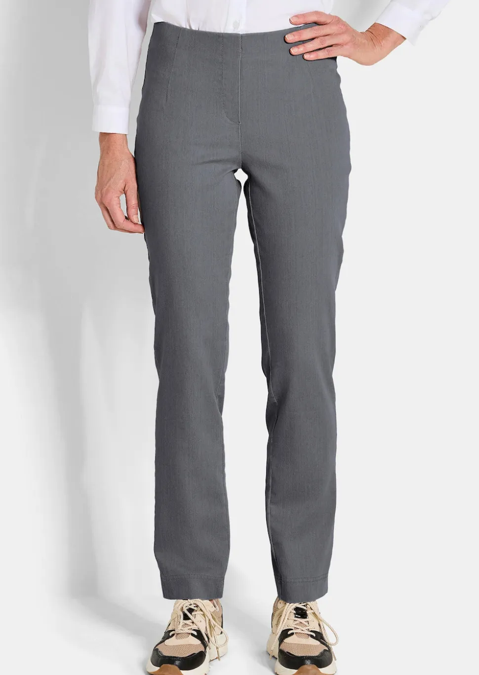 Pantalon en bengaline LOUISA, aspect jean