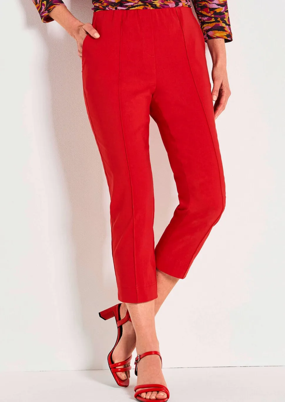 Pantalon en bengaline LOUISA avec plis nervurés