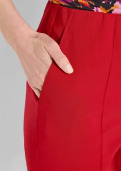 Pantalon en bengaline LOUISA avec plis nervurés