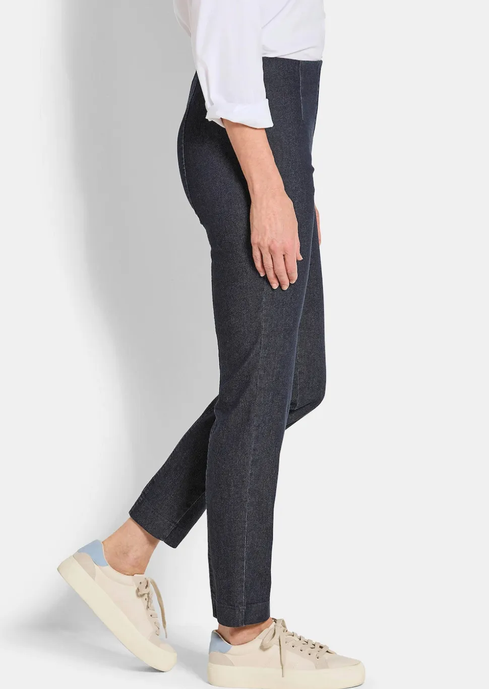 Pantalon en bengaline LOUISA, aspect jean