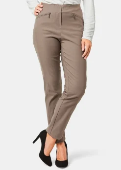 Pantalon en bengaline LOUISA. Coupe ajustée. Intérieur légèrement molletonné.