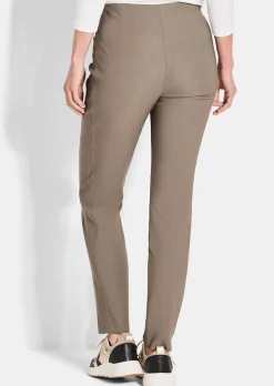 Pantalon en bengaline LOUISA. Coupe ajustée. Intérieur légèrement molletonné.