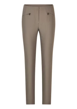 Pantalon en bengaline LOUISA. Coupe ajustée. Intérieur légèrement molletonné.