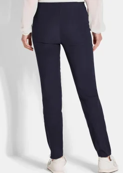 Pantalon en bengaline LOUISA. Coupe ajustée. Intérieur légèrement molletonné.