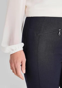 Pantalon en bengaline LOUISA. Coupe ajustée. Intérieur légèrement molletonné.