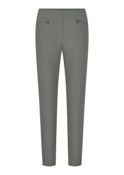 Pantalon en bengaline LOUISA. Coupe ajustée. Intérieur légèrement molletonné.