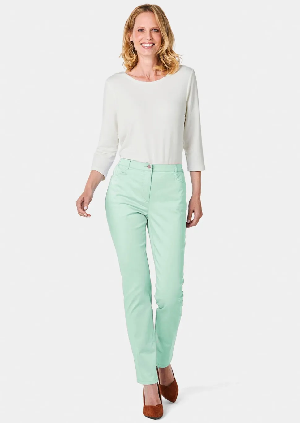 Pantalon en coton satiné LOUISA COMFORT+