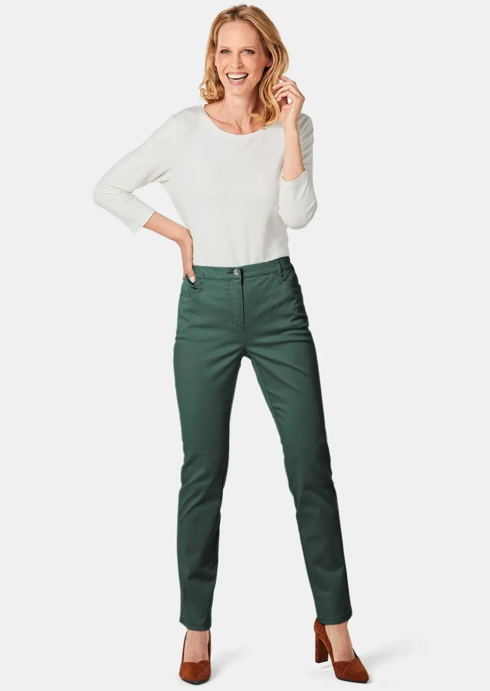 Pantalon en coton satiné LOUISA COMFORT+