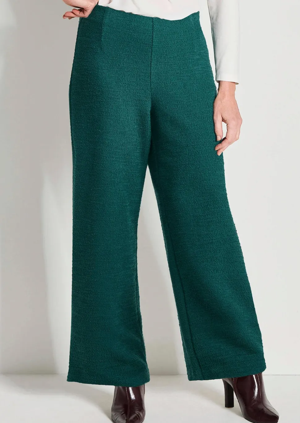 Pantalon en jersey VERA, aspect bouclette