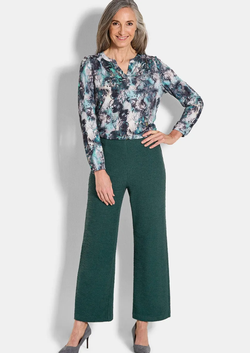Pantalon en jersey VERA, aspect bouclette
