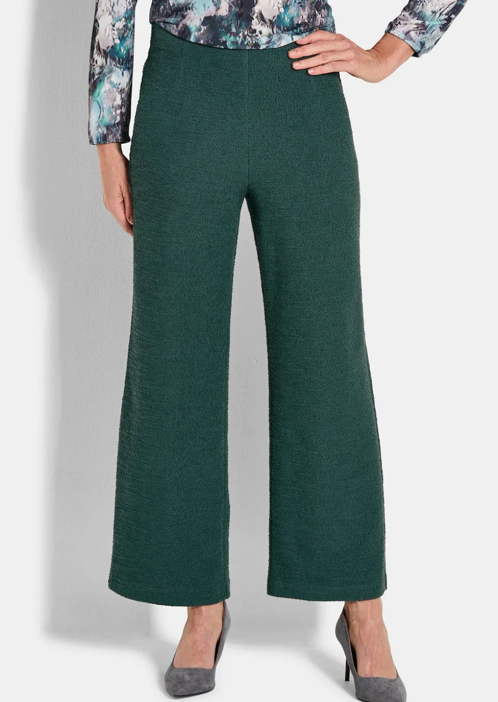 Pantalon en jersey VERA, aspect bouclette