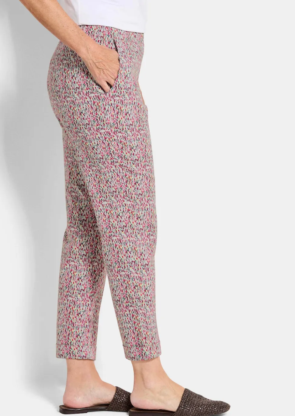 Pantalon extensible à motif