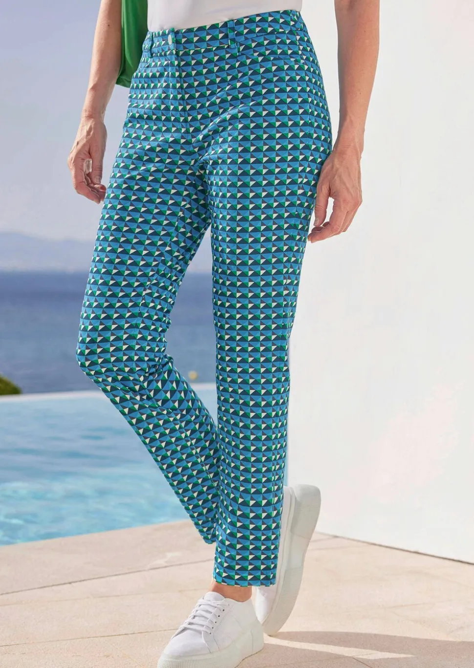 Pantalon imprimé LOUISA avec imprimé minimaliste