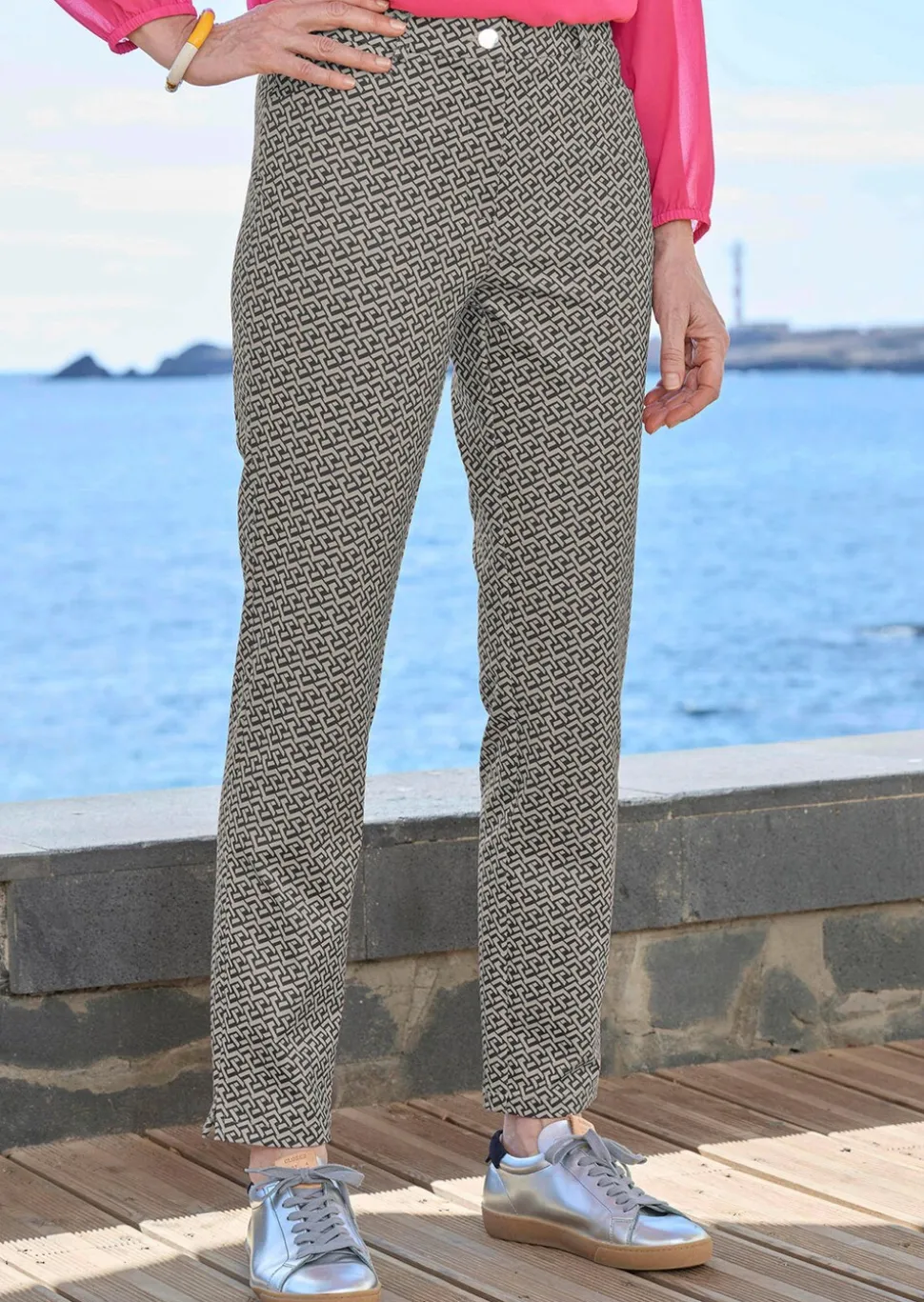 Pantalon imprimé LOUISA en matière scuba