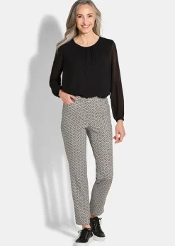 Pantalon imprimé LOUISA en matière scuba