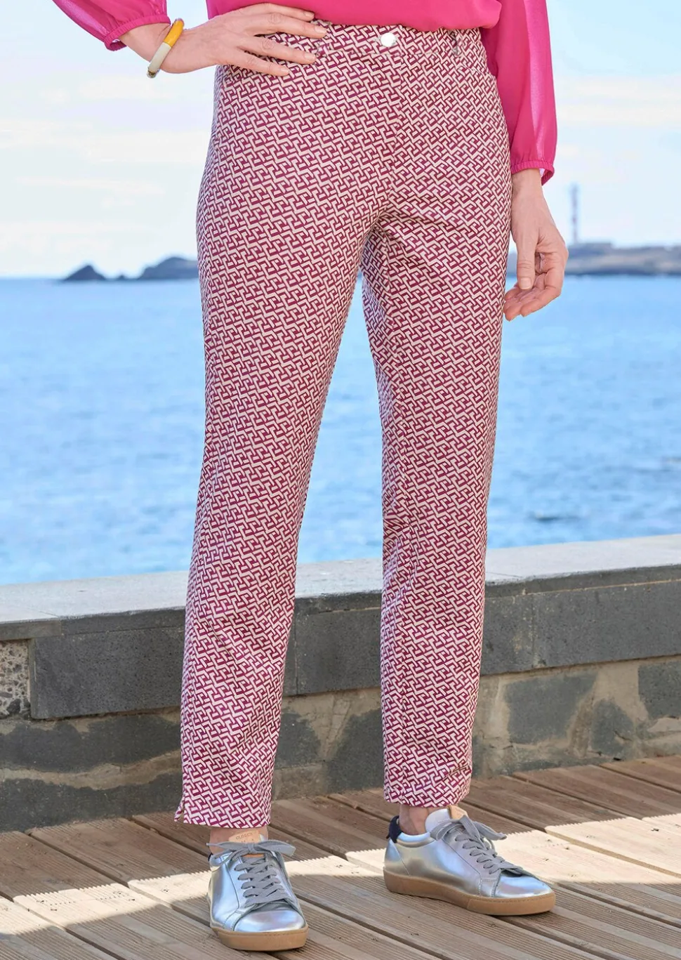 Pantalon imprimé LOUISA en matière scuba