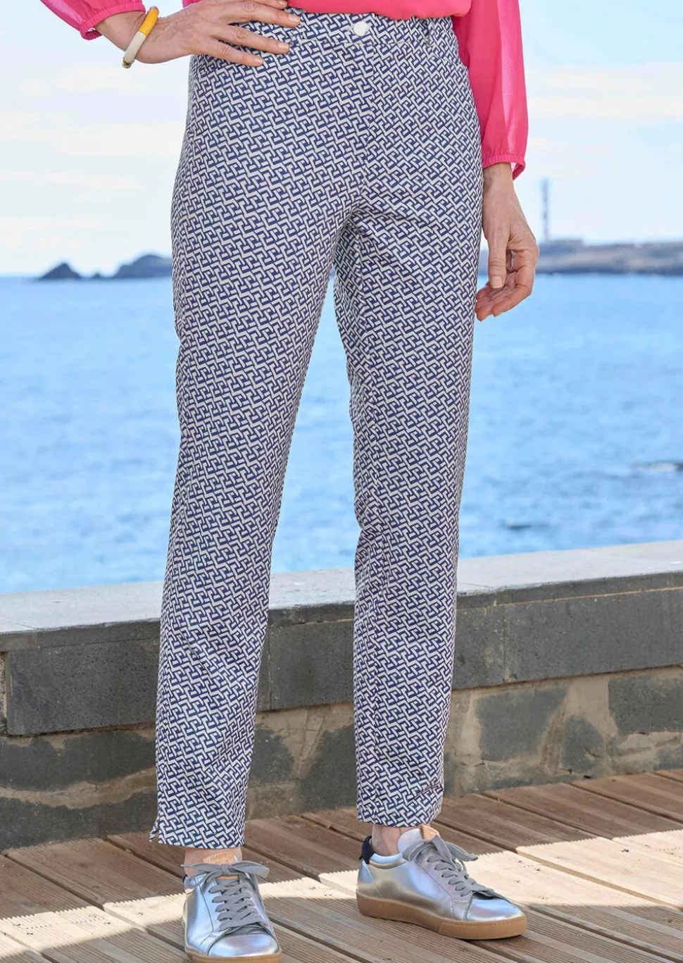 Pantalon imprimé LOUISA en matière scuba