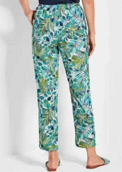 Pantalon imprimé SARA avec motif de feuilles