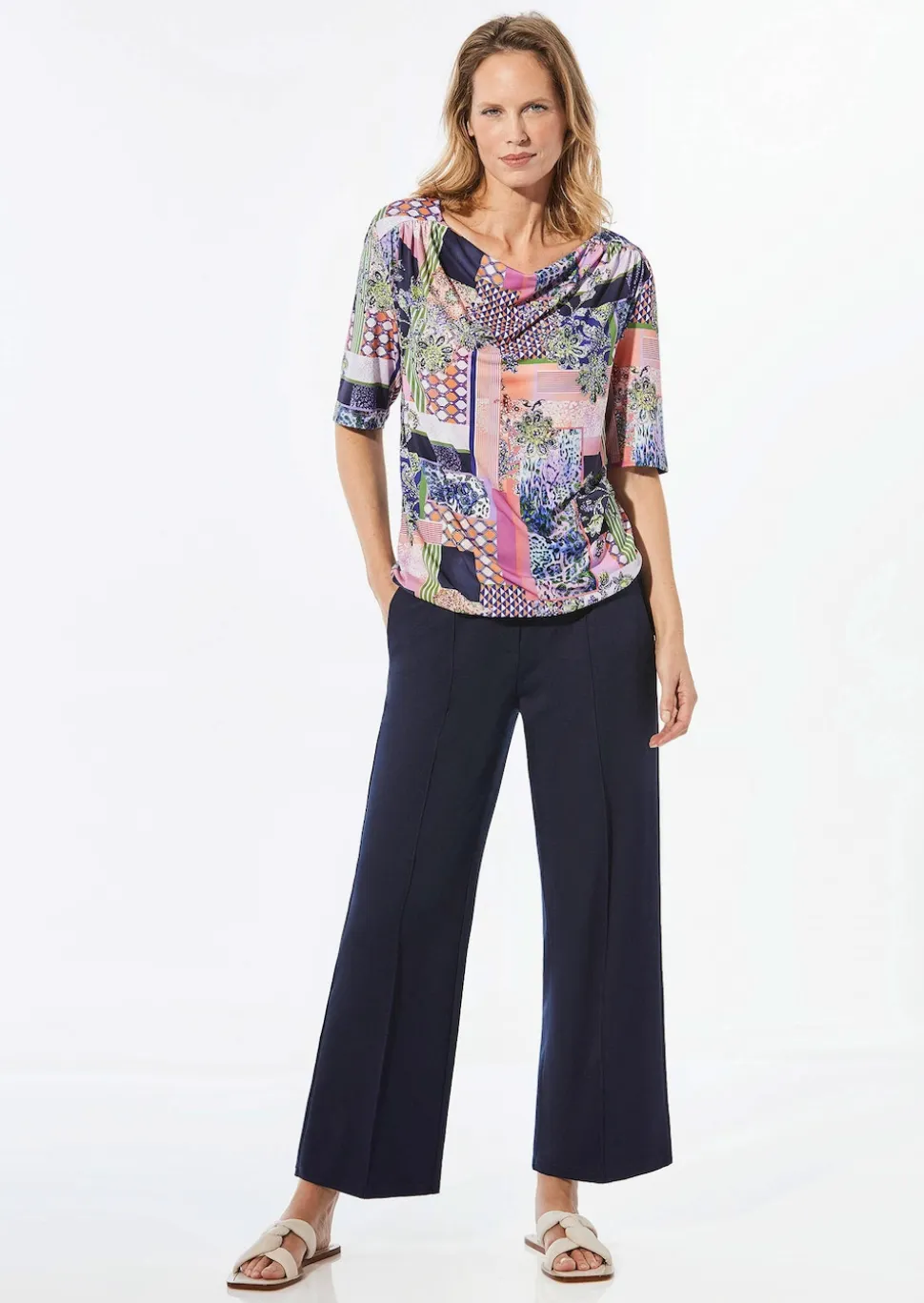 Pantalon imprimé VERA en jersey de viscose