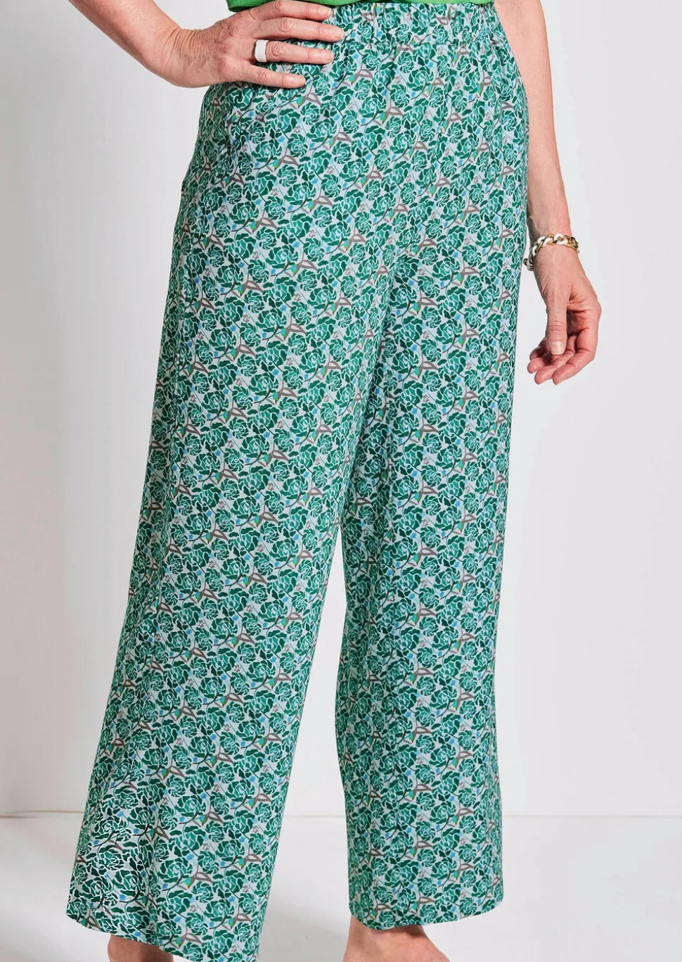 Pantalon imprimé VERA à jambes amples
