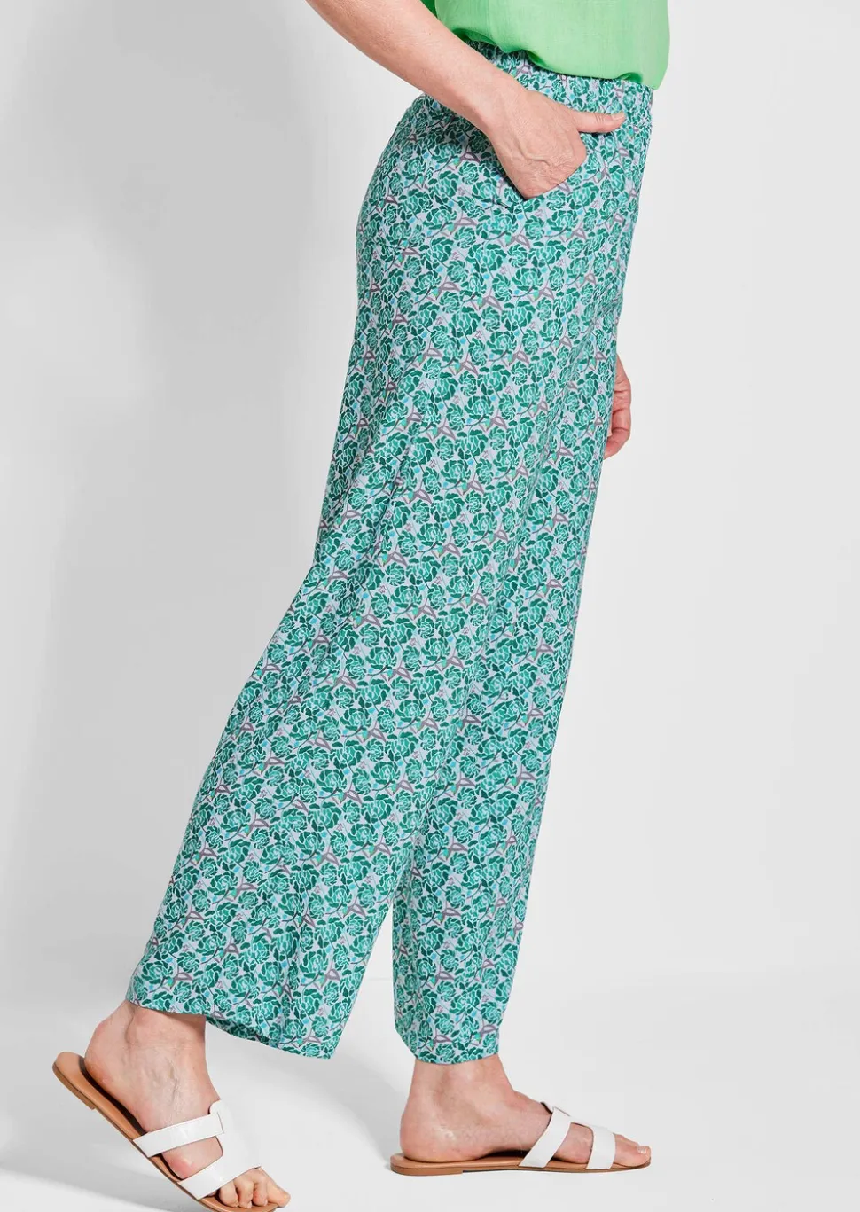 Pantalon imprimé VERA à jambes amples