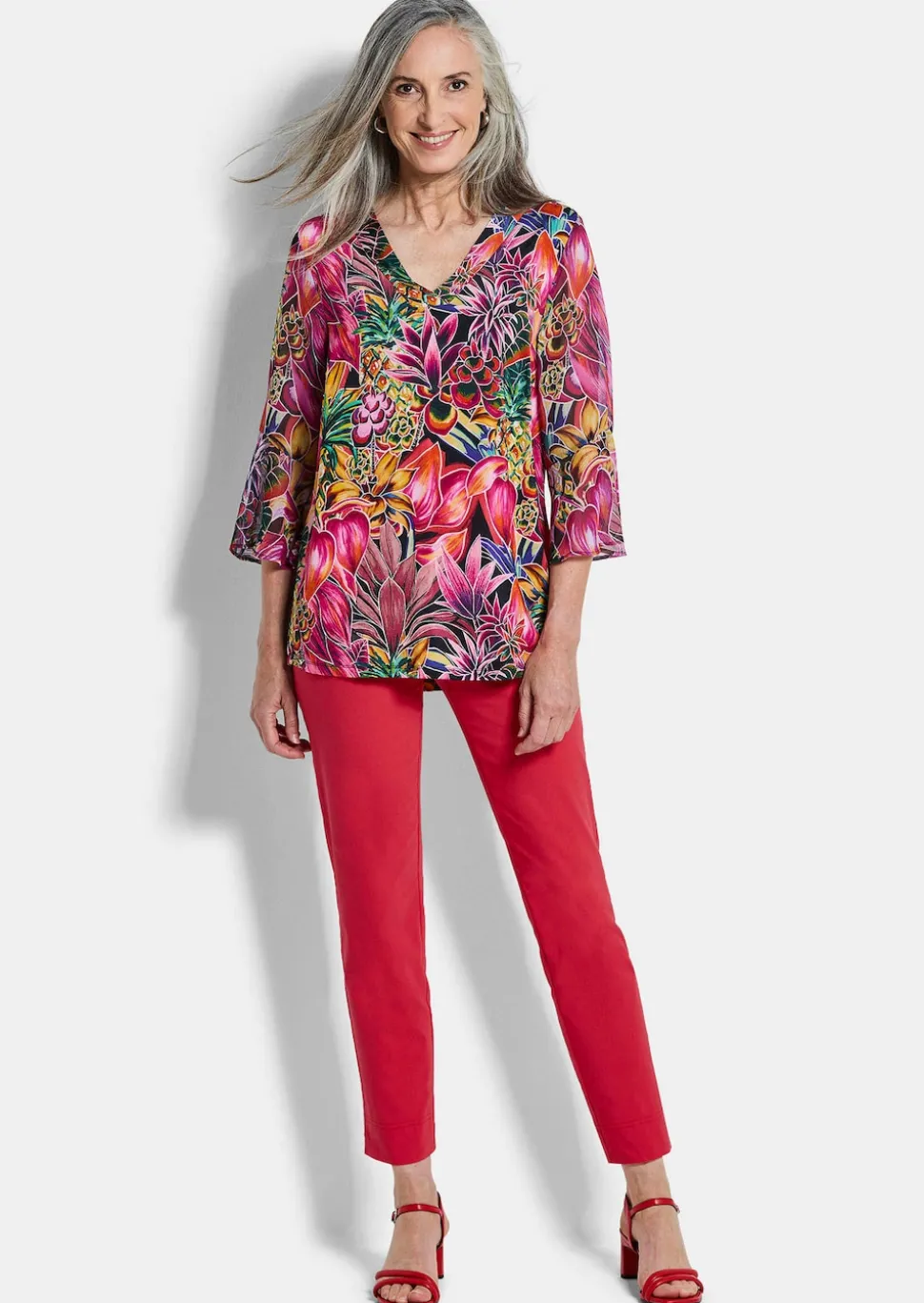 Pantalon 7/8 LOUISA en bengaline, avec taille élastique