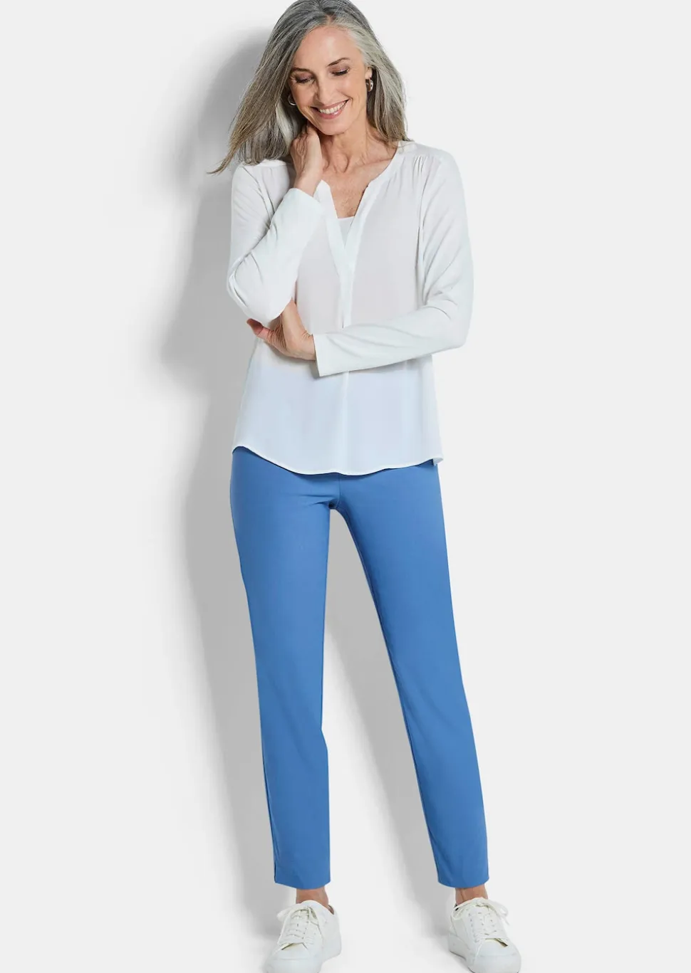 Pantalon 7/8 LOUISA en bengaline, avec taille élastique