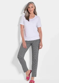 Pantalon LOUISA à motif Vichy en Seersucker