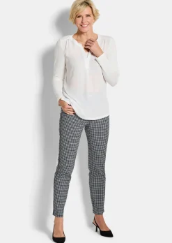Pantalon LOUISA à motif Vichy en Seersucker