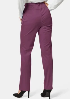Pantalon LOUISA à taille élastique en coton satiné