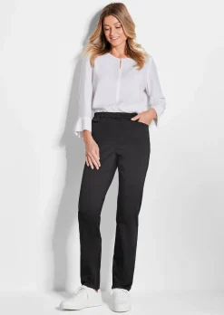 Pantalon LOUISA à taille élastique en coton satiné