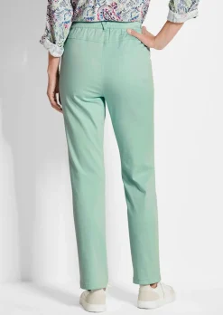 Pantalon LOUISA à taille élastique en coton satiné