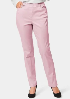Pantalon LOUISA à taille élastique en coton satiné