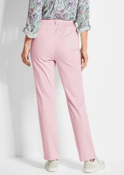 Pantalon LOUISA à taille élastique en coton satiné