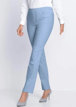 Pantalon LOUISA à taille élastique en coton satiné