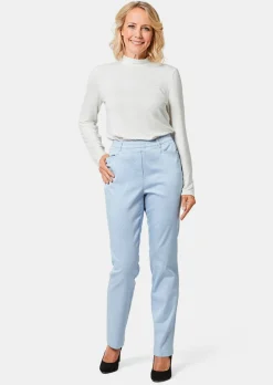 Pantalon LOUISA à taille élastique en coton satiné