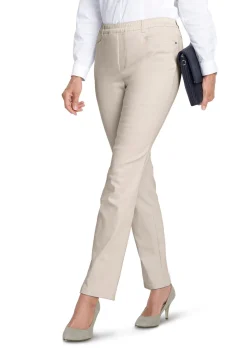 Pantalon LOUISA à taille élastique en coton satiné