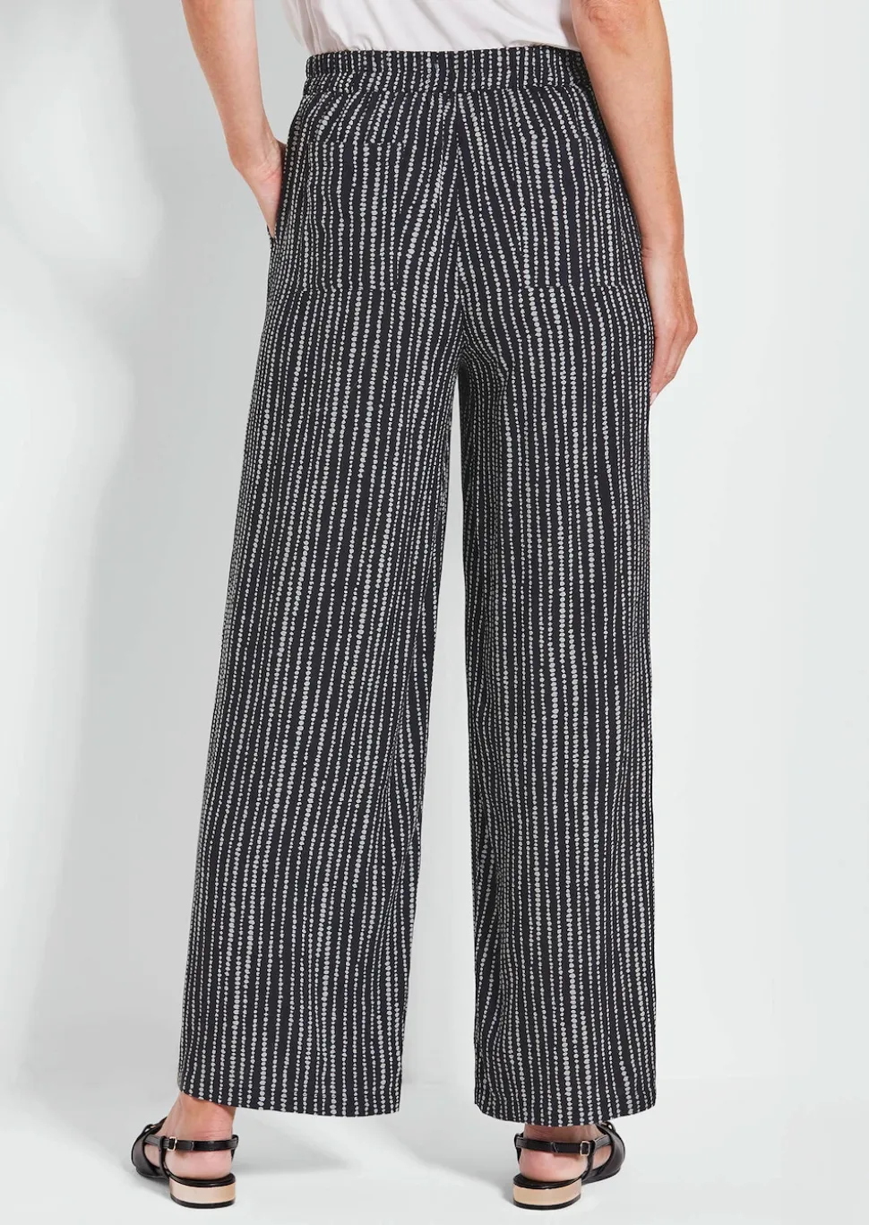 Pantalon Palazzo VERA avec motif à pois et à rayures