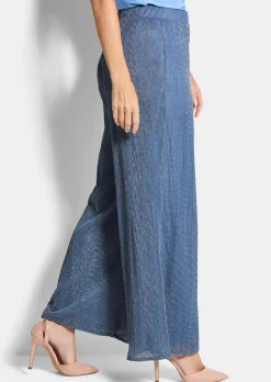 Pantalon Palazzo VERA en plissé brillant