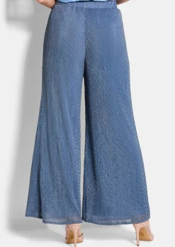 Pantalon Palazzo VERA en plissé brillant