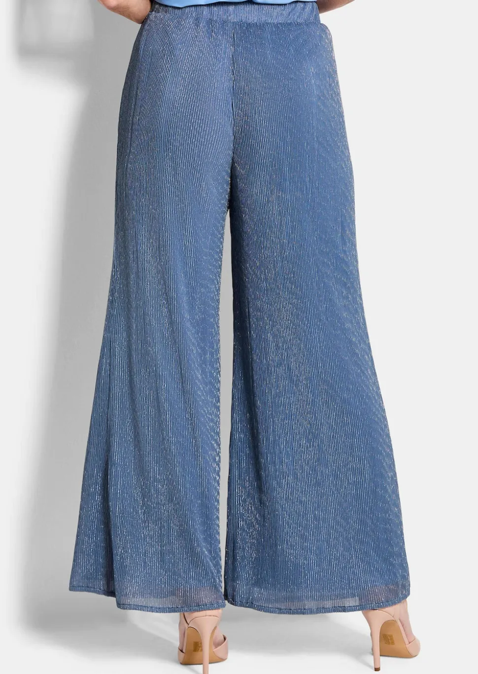 Pantalon Palazzo VERA en plissé brillant