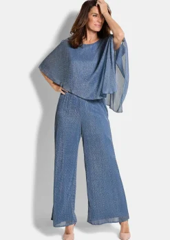 Pantalon Palazzo VERA en plissé brillant