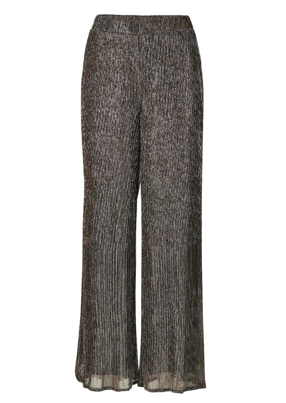 Pantalon palazzo VERA en tissu plissé brillant