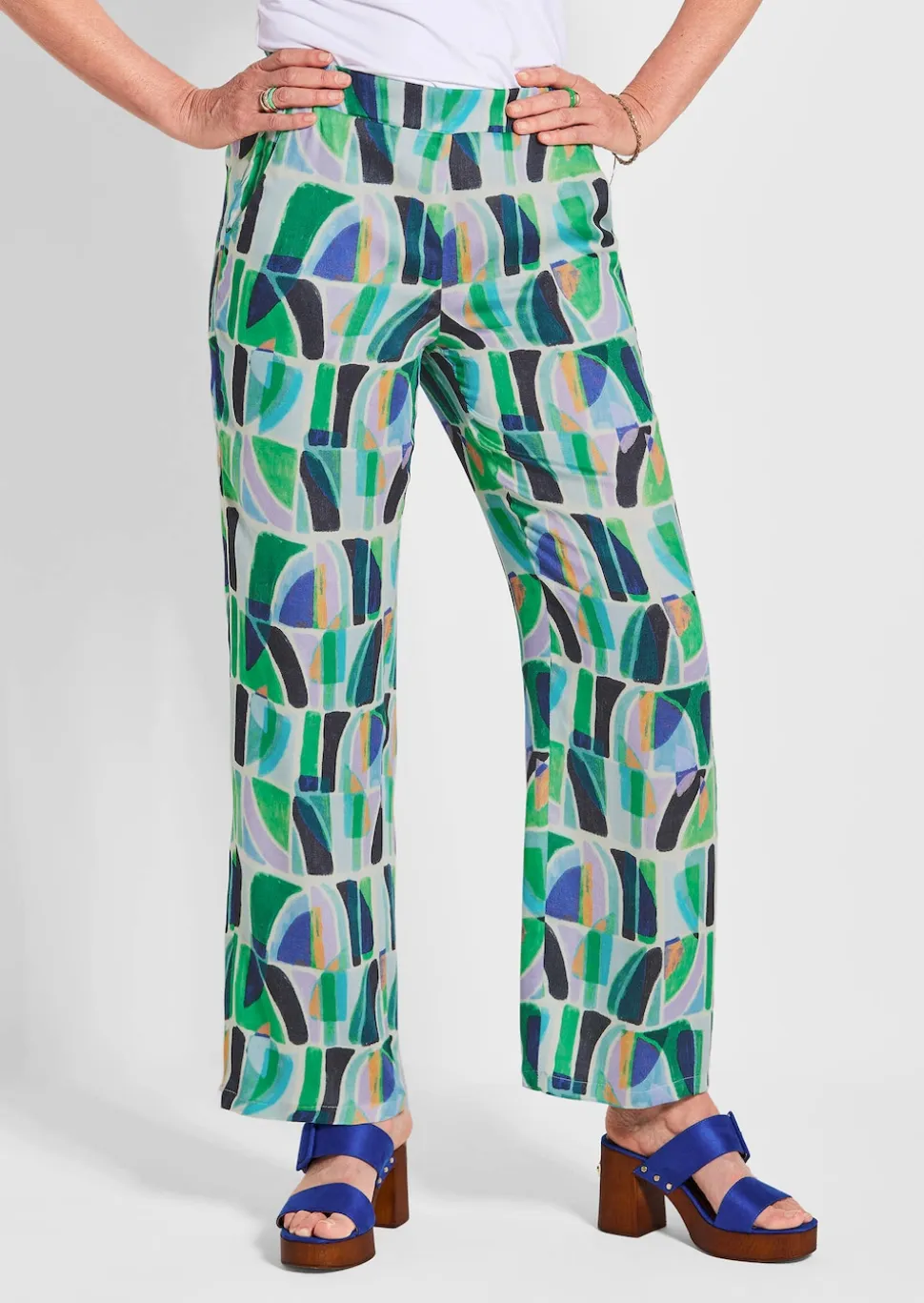 Pantalon palazzo VERA en viscose à effet climatisant
