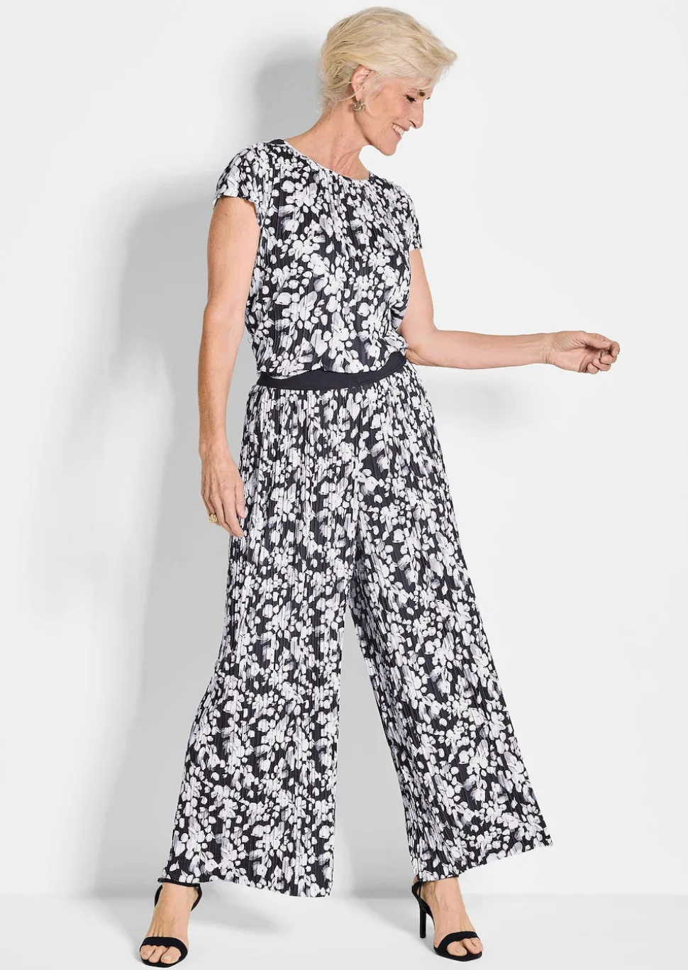 Pantalon plissé VERA à imprimé floral